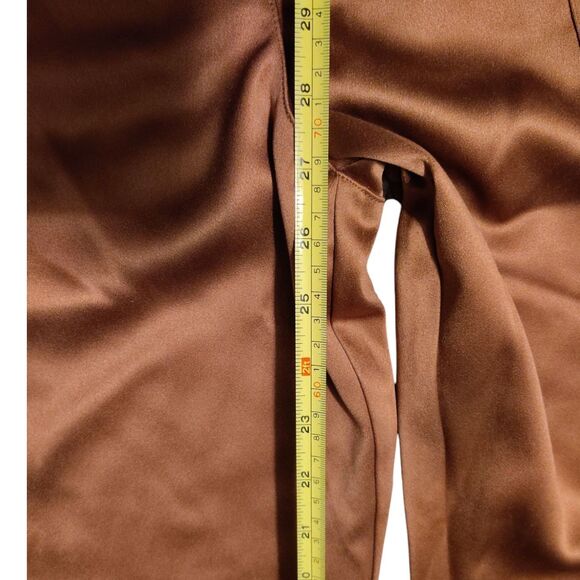 Chico's Copper Gold Satin Belted Tapered Leg Carpenter Type Pants Size L / 12 .. - Picture 11 of 15